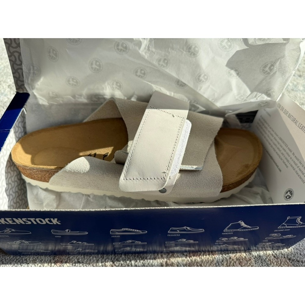Birkenstock Kyoto Antique White Suede Nubuck Sandals 41 Narrow US L10 M8 1024526